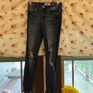 light ripped mid-rise skinny jeans